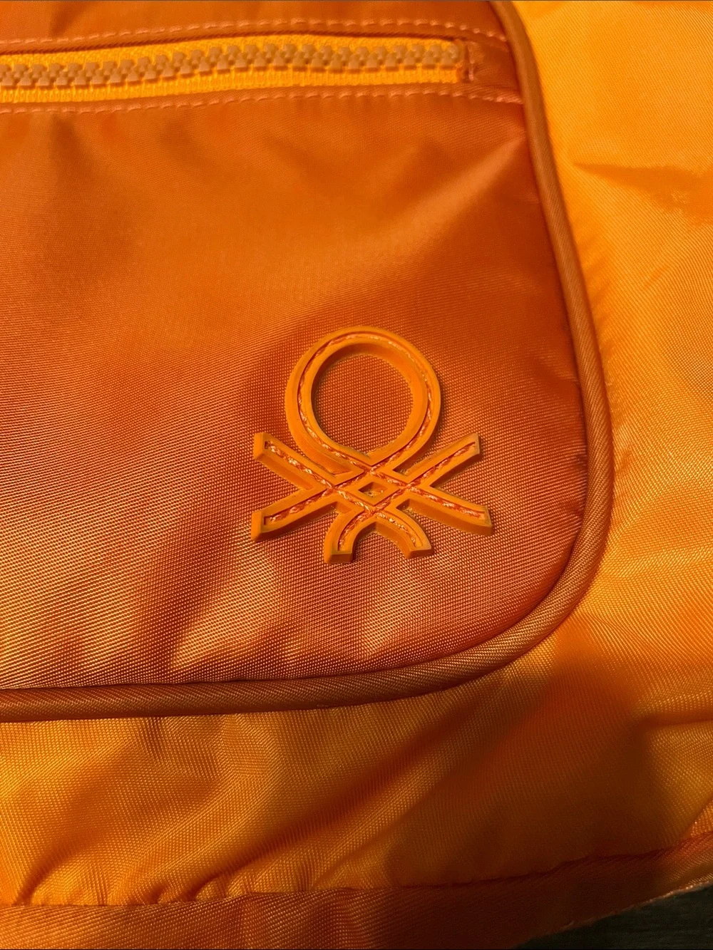 United Colors Of Benetton Orange Nylon Hobo Satchel